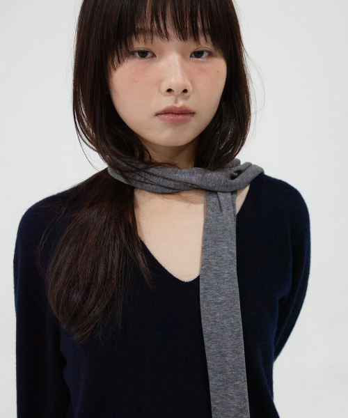 soft tencel long scarf - grey