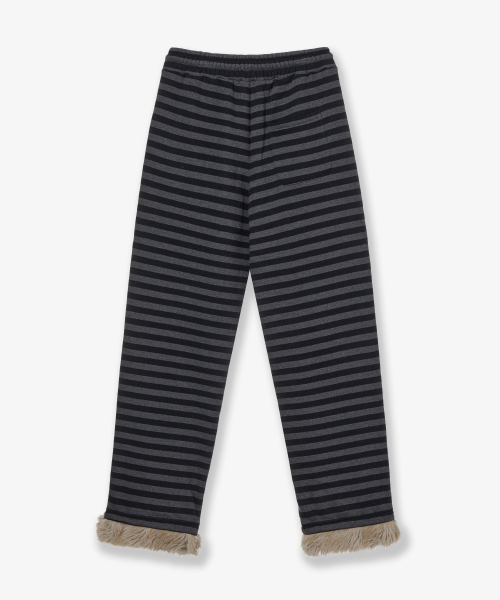 STRIPE FUR SWEATPANTS [CHARCOAL]