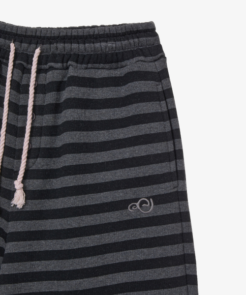 STRIPE FUR SWEATPANTS [CHARCOAL]