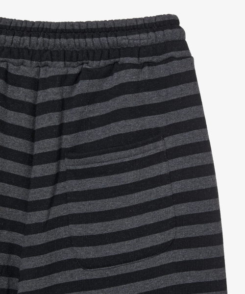 STRIPE FUR SWEATPANTS [CHARCOAL]