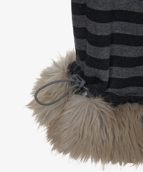 STRIPE FUR SWEATPANTS [CHARCOAL]