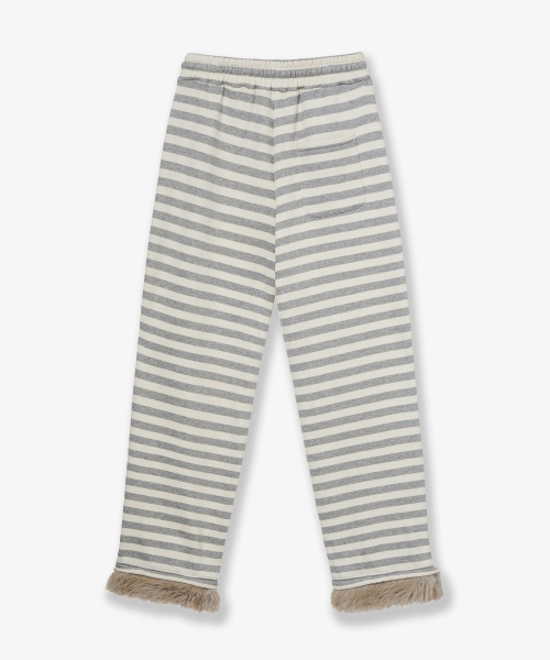STRIPE FUR SWEATPANTS [GREY]