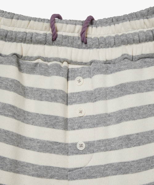 STRIPE FUR SWEATPANTS [GREY]