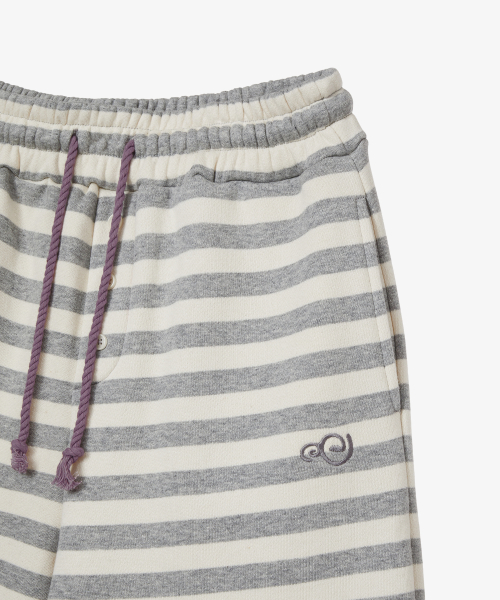 STRIPE FUR SWEATPANTS [GREY]
