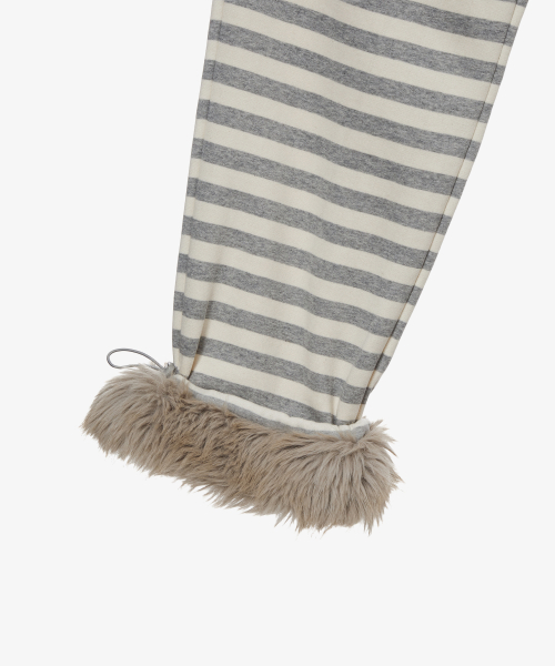 STRIPE FUR SWEATPANTS [GREY]