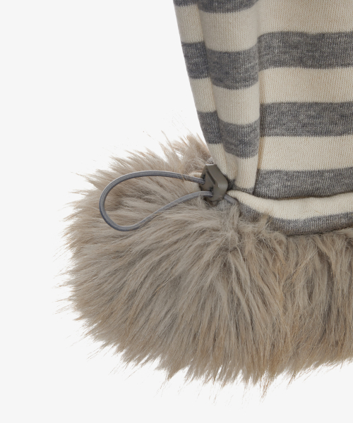 STRIPE FUR SWEATPANTS [GREY]