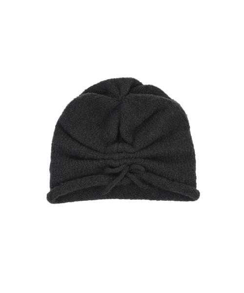 NICOLE LABEL ROLL UP BEANIE_CHARCOAL