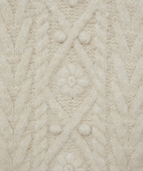 HIGH NECK CABLE KNIT [IVORY]