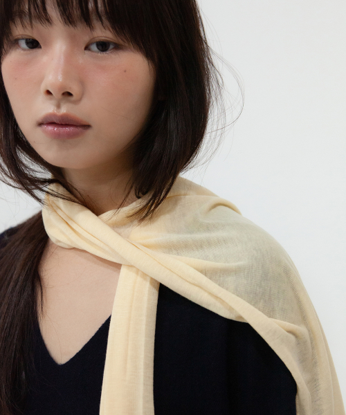 soft tencel long scarf - butter cream