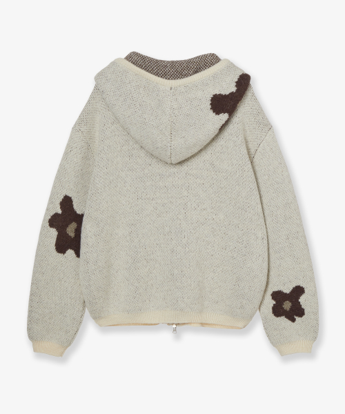 DAISY KNIT HOODIE [BEIGE]