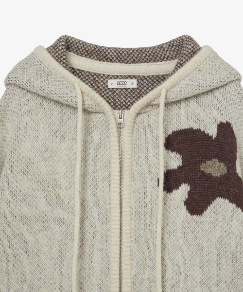 DAISY KNIT HOODIE [BEIGE]