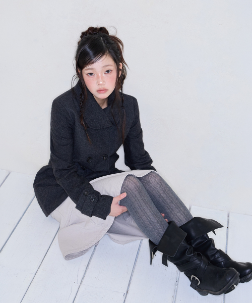TULIP DOUBLE HALF WOOL COAT GREY