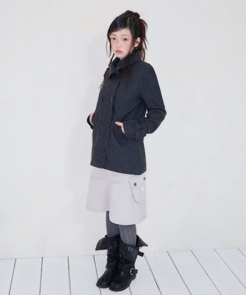 TULIP DOUBLE HALF WOOL COAT GREY