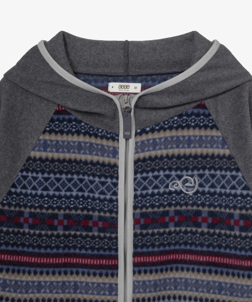 SOFT FLEECE ZIP UP HOODIE [GREY]