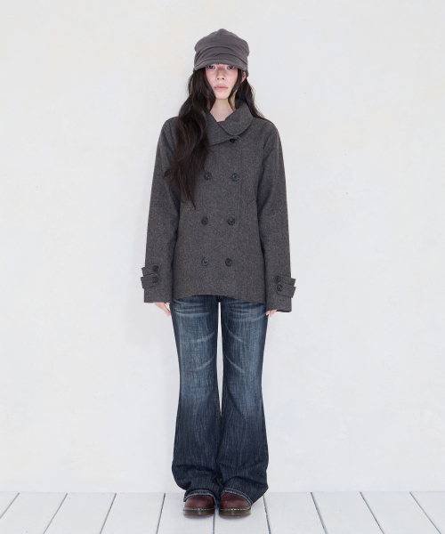 TULIP DOUBLE HALF WOOL COAT BROWN