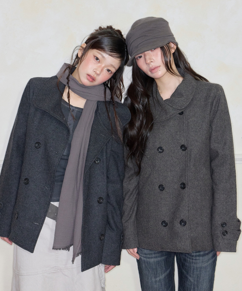 TULIP DOUBLE HALF WOOL COAT BROWN