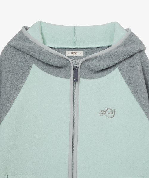 SOFT FLEECE ZIP UP HOODIE [MINT]