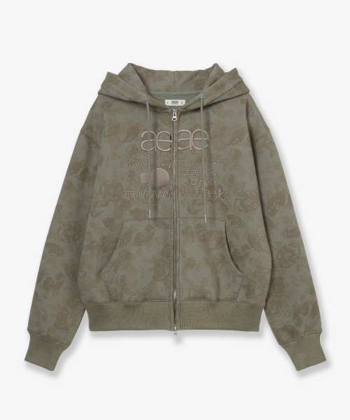 WEB LOGO FUR HOOD ZIP UP [KHAKI]