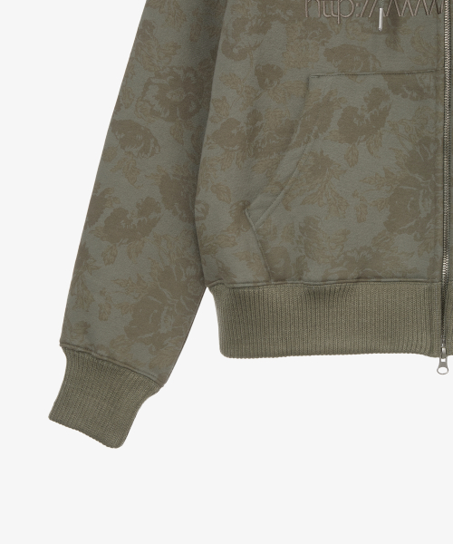 WEB LOGO FUR HOOD ZIP UP [KHAKI]