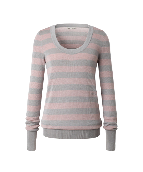 MELT STRIPE KNIT PINK GREY