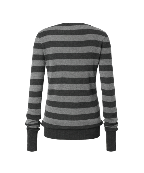 MELT STRIPE KNIT MELANGE GREY