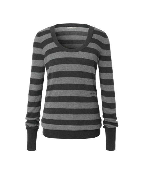 MELT STRIPE KNIT MELANGE GREY