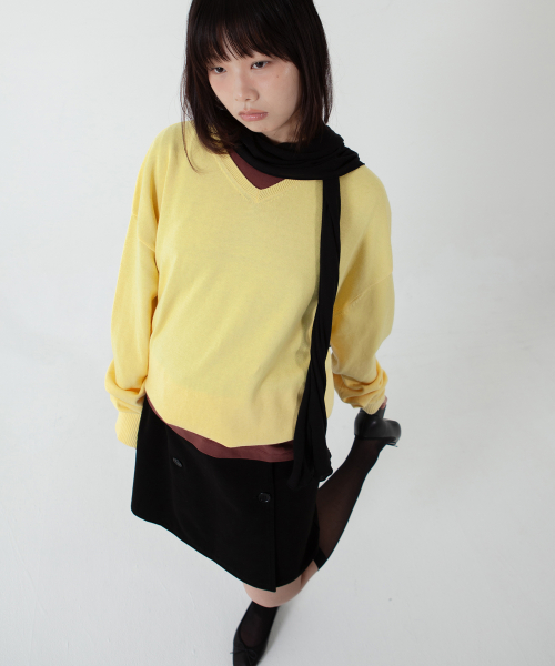 soft tencel long scarf - black