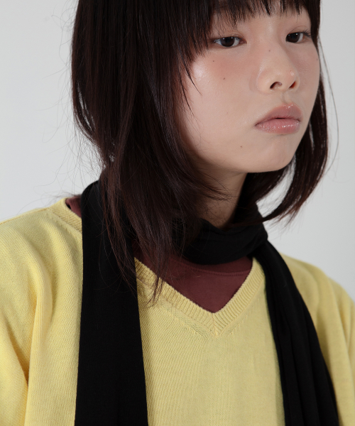 soft tencel long scarf - black
