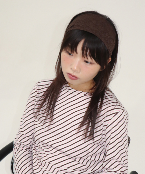 flower lace hair band - brown