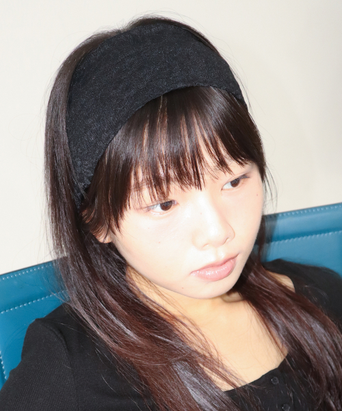 flower lace hair band - black