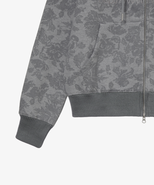 WEB LOGO FUR HOOD ZIP UP [GREY]
