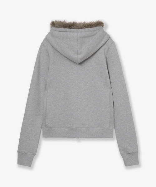 FUR DOT SMALL LETTER HOOD ZIP UP [MELANGE GREY]