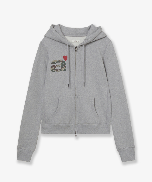 FUR DOT SMALL LETTER HOOD ZIP UP [MELANGE GREY]