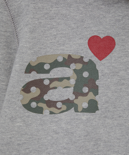 FUR DOT SMALL LETTER HOOD ZIP UP [MELANGE GREY]