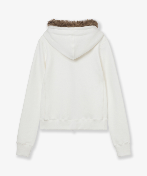 FUR DOT SMALL LETTER HOOD ZIP UP [IVORY]