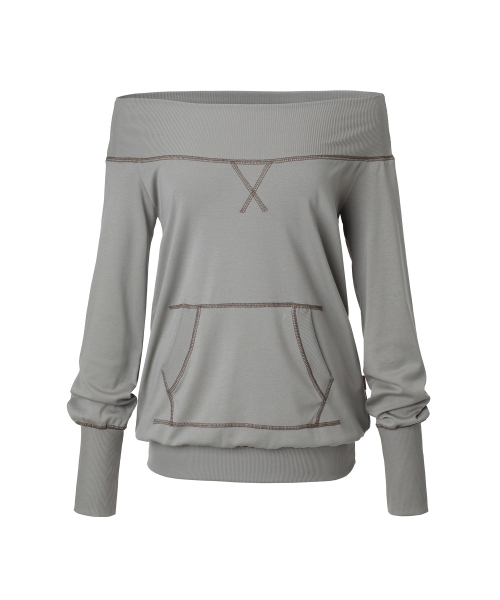 POCKET STITCH OFF-SHOULDER OPS GREIGE