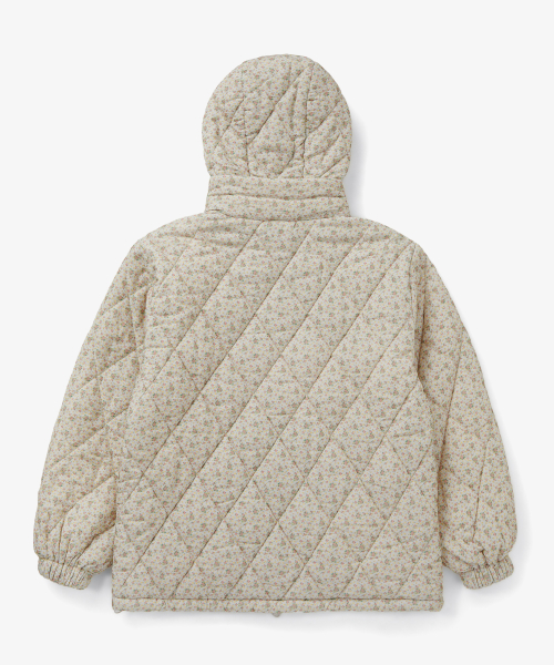 FLOWER QUILTED JACKET [LIGHT GREY]