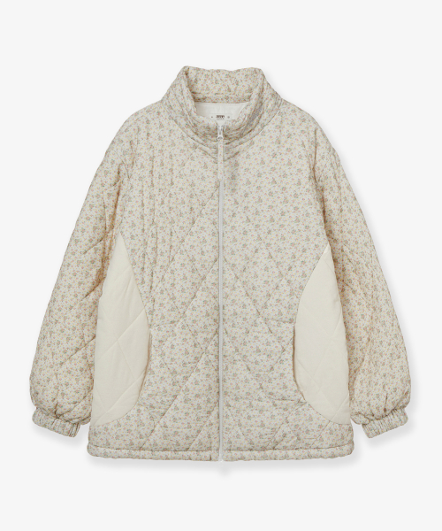 FLOWER QUILTED JACKET [LIGHT GREY]
