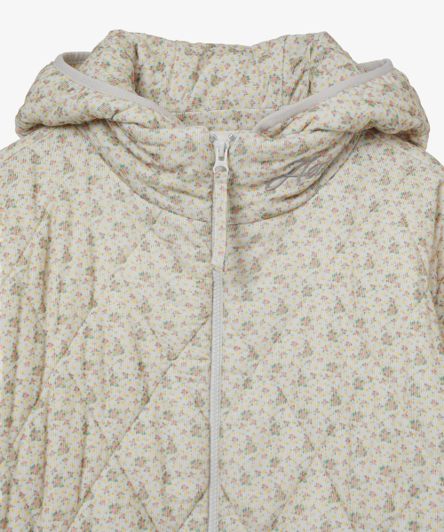 FLOWER QUILTED JACKET [LIGHT GREY]