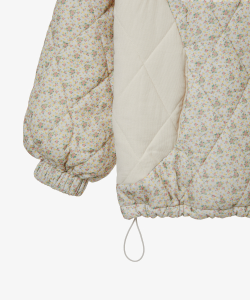 FLOWER QUILTED JACKET [LIGHT GREY]