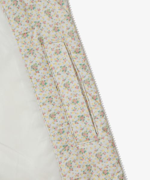 FLOWER QUILTED JACKET [LIGHT GREY]