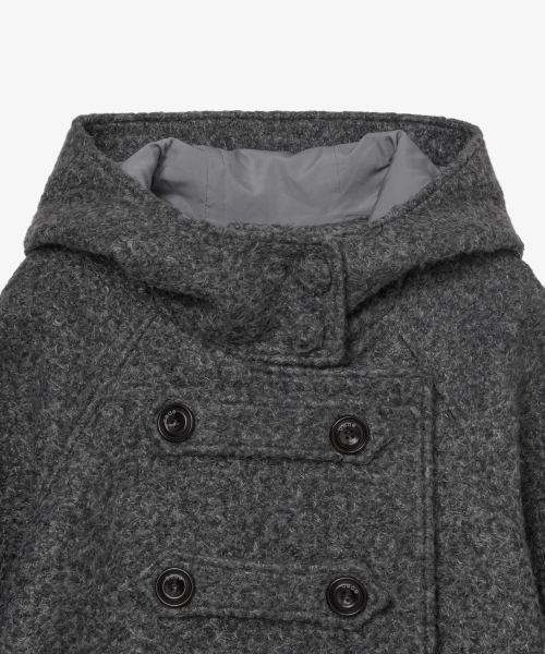 BIG BUTTON HALF COAT [CHARCOAL]