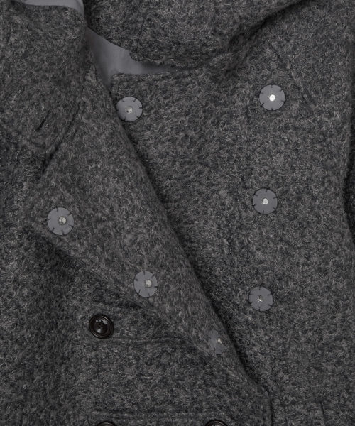 BIG BUTTON HALF COAT [CHARCOAL]