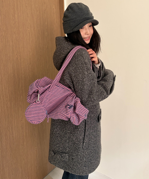 BIG BUTTON HALF COAT [CHARCOAL]