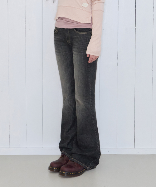 DOUBLE LOW-RISE BOOTCUT PT DARK GREY