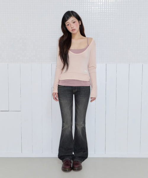 DOUBLE LOW-RISE BOOTCUT PT DARK GREY