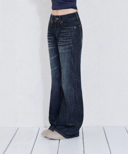 BOLD STITCH FLARE PT INDIGO BLACK