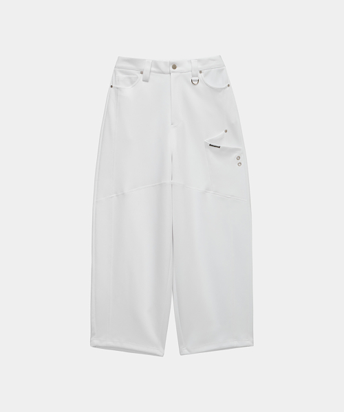 Panel Pocket Wide Training Pants (White)