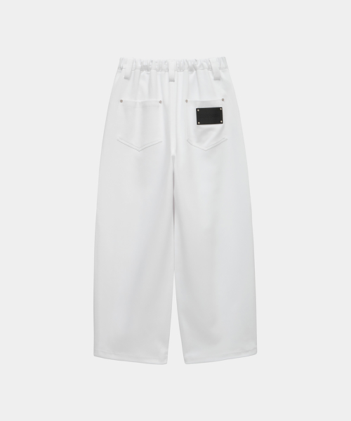 Panel Pocket Wide Training Pants (White)