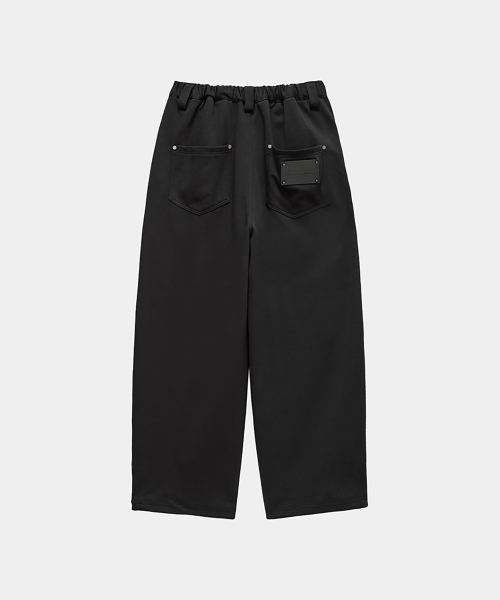 Panel Pocket Wide Training Pants (Black)